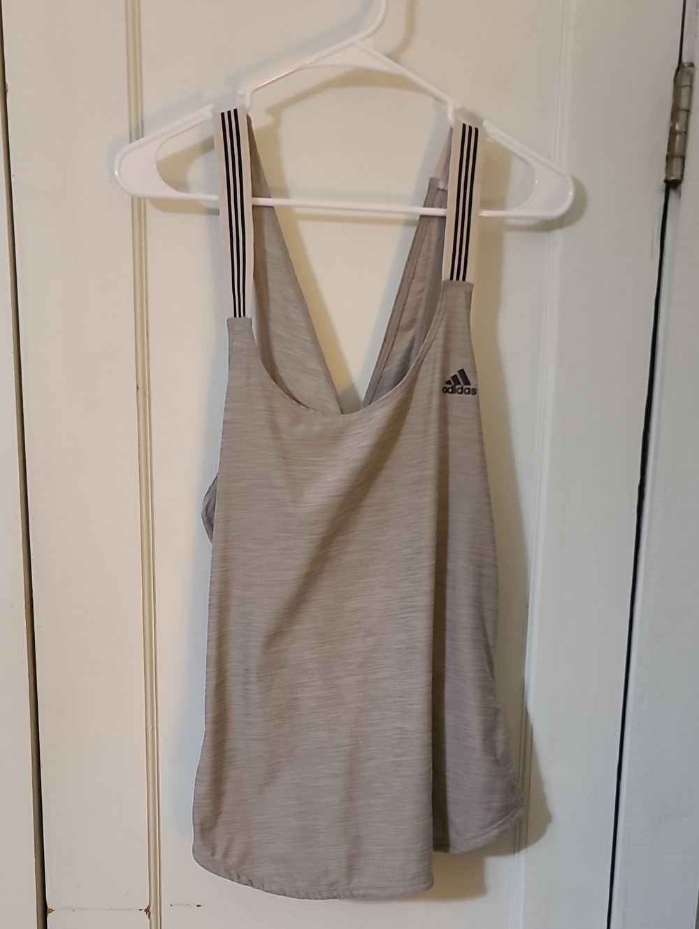 Women's ADIDAS criss cross back grey black tank top size XL